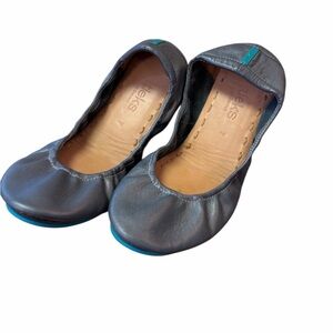 Tieks Metallic Pewter Leather Ballet Flats Size 7